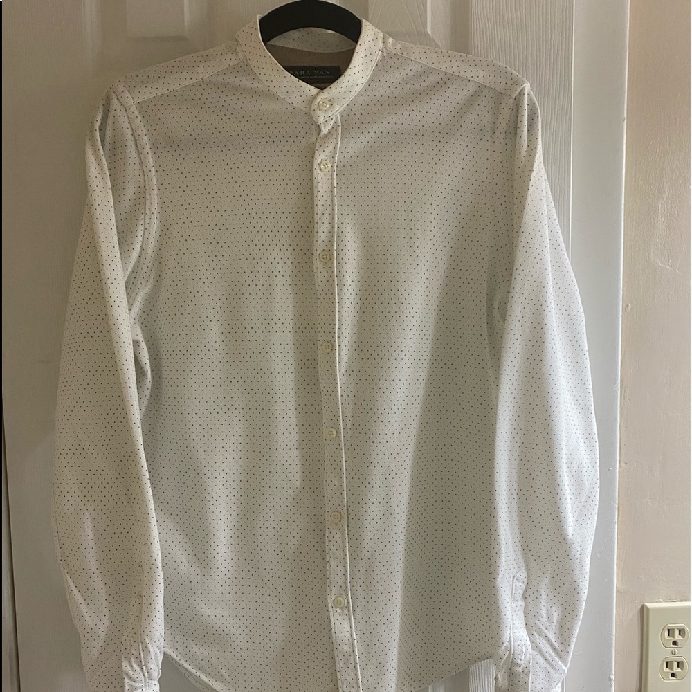 Zara Man Men’s Shirt Slim fit Sz S Collarless